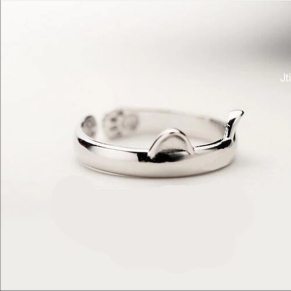 NEW - SILVER PLATED ADJUSTABLE CAT RING MIDI - Picture 2 of 6